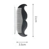 Black portable mini pocket beard comb with a comb-like design and dimensions shown.