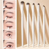 A set of five professional makeup brushes shown in various angles and on a light background.