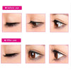 Before and after comparison showing the effect of a stainless steel eyelash curler on eyelashes.