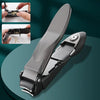 A heavy duty self-collecting nail clipper is shown in detail with close-ups of the mechanism and the full product.