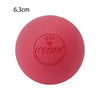 Una pelota de masaje de silicona rosa suave con la marca KSONE y una dimensión de 6.3 cm.