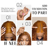 Tutoriel en quatre étapes pour utiliser un correcteur pour couvrir les coutures de cheveux sur une perruque pour la coiffure.