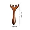 A wooden sandalwood massager comb set with five prongs, shown against a white background.