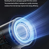 Nahaufnahme eines lila Föhns mit blauem Luftstrom, der die Technologie des Turbojets demonstriert.