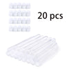 Un set de 20 brosses pour recourbe-cils en mascara réutilisables et transparentes.