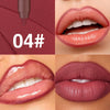Close-up of a lip liner pencil in shade 04, showing application and finished lip color.