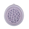 A round, purple silicone foldable ice bath bowl with a lattice pattern for facial plunge.