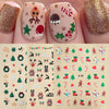 Christmas Santa Claus 3D nail art stickers with glitter designs featuring festive holiday characters and patterns