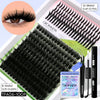 A display of Groinneya DIY spiky lash clusters in black and pink packaging.