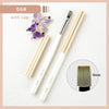 A set of professional nail art brushes with a gold handle and white ferrule, featuring a 9mm tip.