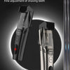 Nahaufnahme einer automatischen Haarschneidemaschine mit schwarz-silberner Optik.