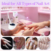 Hands applying nail art under a professional UV LED nail lamp for gel and acrylic curing.