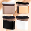 Three pro-grade contour foundation brushes in matte pink, gold, and black with angled wavy bristles.
