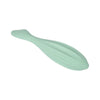 A light mint green silicone gua sha roller for facial massage and contouring.