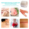 Various hydrocolloid dressings and wound healing applications shown on skin and tissue.
