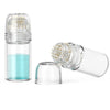 Glass dropper bottle and components for a professional microneedling derma stamp device