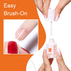 Hands apply nail glue to a press-on nail for easy brush-on application.