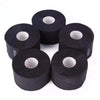 Three rolls of black disposable neck paper used for salon procedures