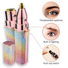 A pink and gold 2-in-1 rechargeable facial shaver and epilator with various features shown.