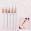 A set of five pink nail art liner brushes with ultra-fine tips shown against a white background.