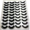 Un plateau de faux cils de renard en 3D montrant divers styles et longueurs.