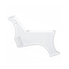 A clear plastic beard styling stencil comb for men with a curved handle and teeth.