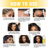 Instructions for using a professional wig installation glue and holding kit to secure wigs on natural hair