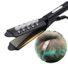 Cepillo de plancha de cerámica negra para alisar el cabello, con placa calefacta y boquilla para peinar.