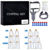 A set of ten glass cupping cups and accessories for massage and relaxation