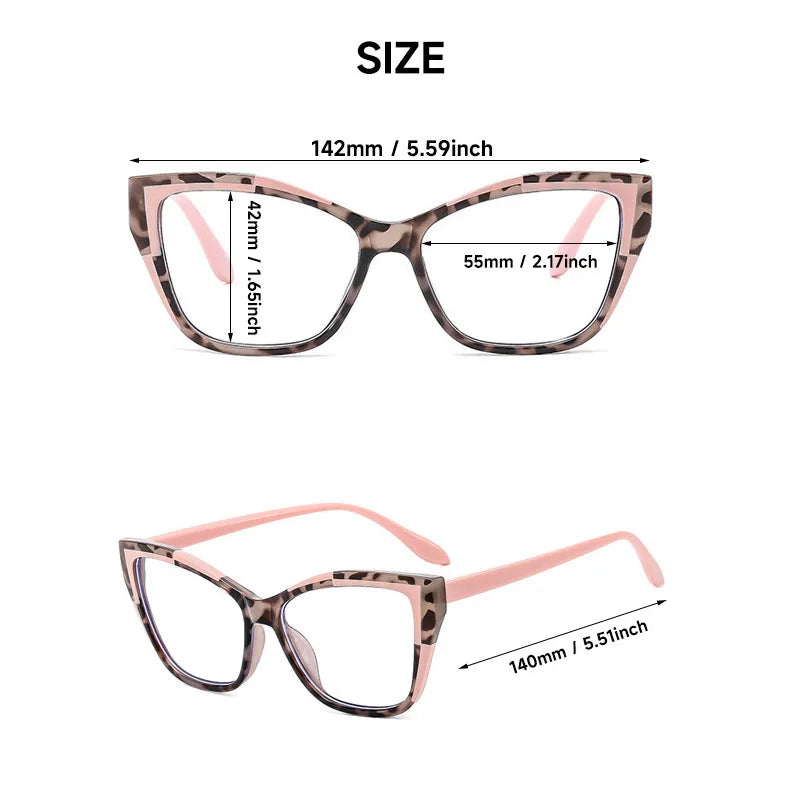 Une paire de lunettes de lecture élégantes à monture léopard rose et marron.