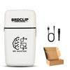 A white BRDCLIP professional electric shaver trimmer device with a black charging cable and a box.