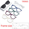 A collection of various colored and style eyeglasses frames, including sunglasses and prescription glasses.