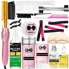 A collection of GOIPLE hair styling tools including a hot comb, brushes, combs, and wax sticks.