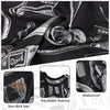 Black and white patterned barber hair cutting cape and styling accessory set