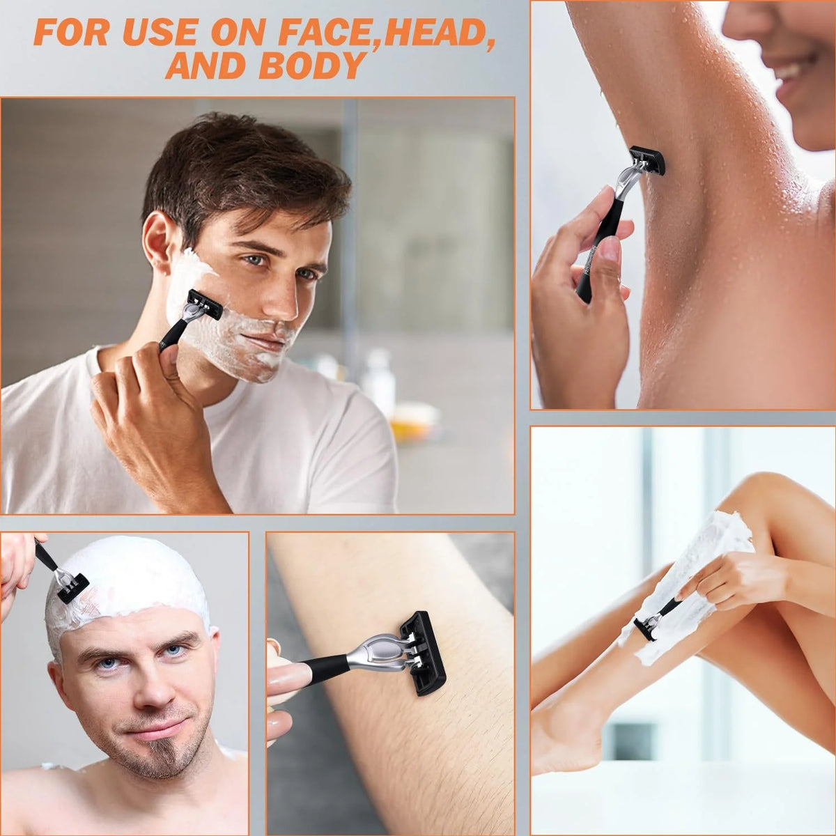Rasoir manuel de précision utilisé sur le visage, la tête et le corps d'un homme.