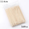 A package containing 50 natural wood nail art pusher sticks, measuring 11.4cm each.