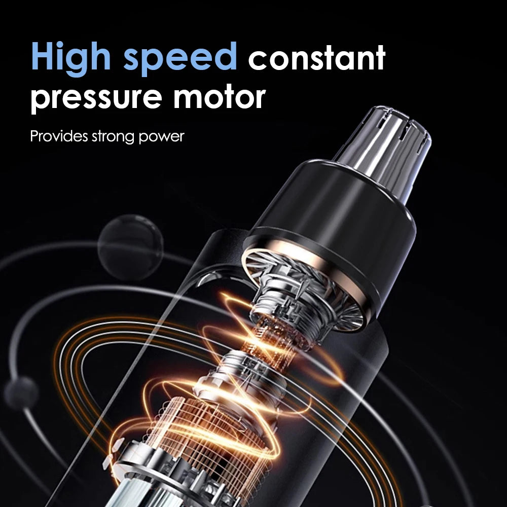 Close-up of a high speed constant pressure motor for a portable electric nose hair trimmer