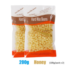 A package of Hard Wax Beans for hair removal, showing yellow wax pellets.