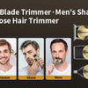 A set of professional rotary hair trimmers and shavers for men's grooming, showing various trimming and shaving applications.