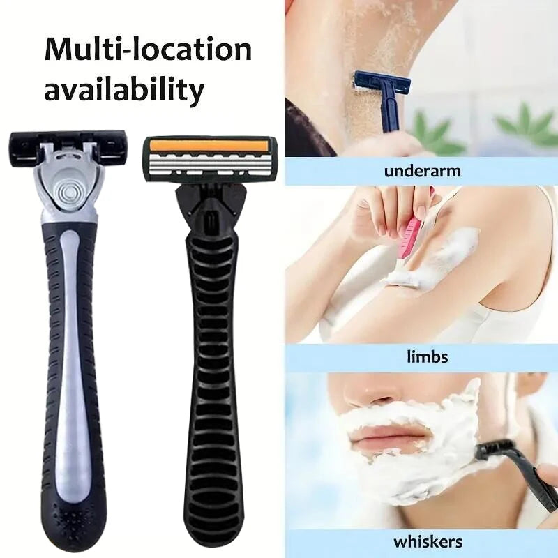 A set of multi-location facial hair removal devices including an underarm, limbs, and whisker shaver.