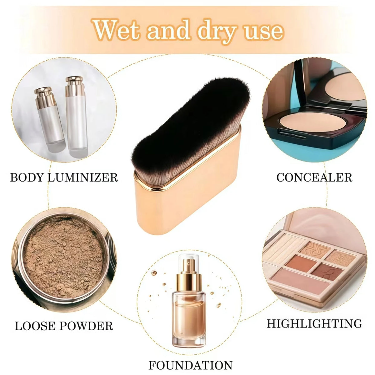 Rose Gold Versatile Makeup Brush Set