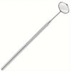 A silver professional multi-tool tooth cleaning kit with a long handle and a round mirror attachment.