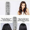 Before and after images showing a 2-in-1 hot air styling comb used for hair styling.