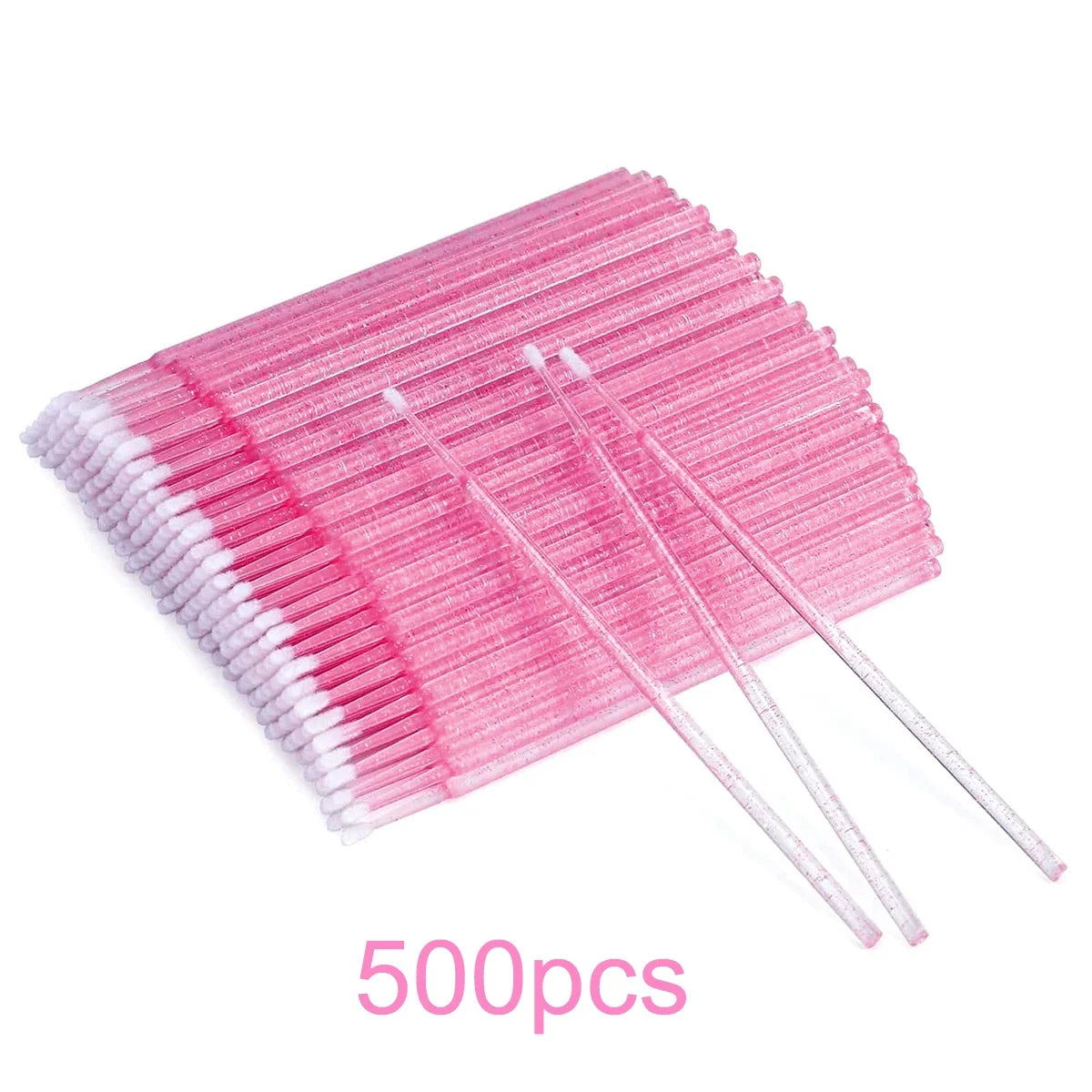 Un fan de pinceaux micro applicateurs en cristal rose pour extensions et détails