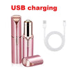 Pinker tragbarer Elektrikämmchen mit Ladekabel und separatem Trimmer-Gerät für USB-Laden.