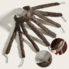 Diadema de rizador sin calor color marrón oscuro con múltiples mechones para peinar el cabello.