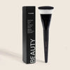 A black Maange premium flat kabuki foundation brush with a white synthetic hair bristles.