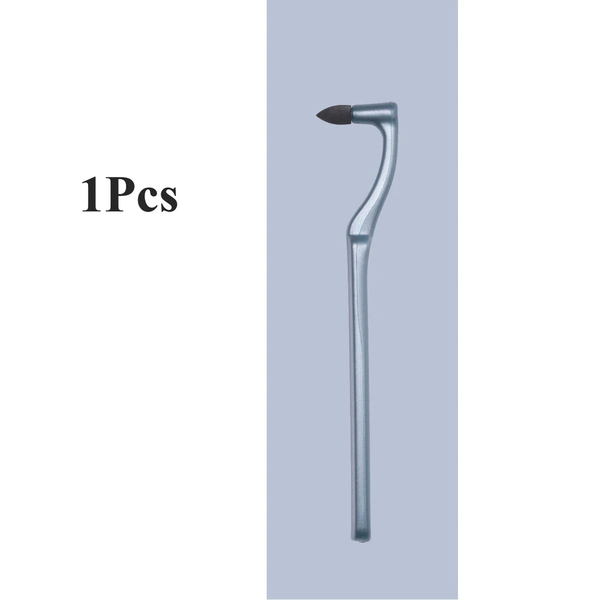 A single manual tooth stain remover tool with an interdental brush tip.