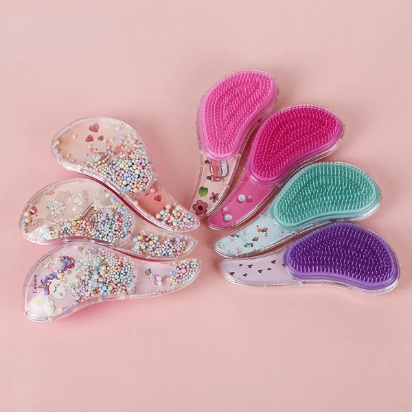 Set aus sechs farbenfrohen Silikon-Haarspangen mit verschiedenen Texturen und Glitzer für Kinder und Erwachsene