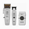 A set of SmartBrain digital brushless hair clippers, including a Vector model and a Digital Brushless unit.